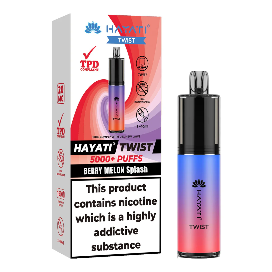 Hayati Twist 5000 Disposable Vape Kit – Long-Lasting, Leak-Proof & Flavor-Packed!